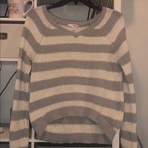 White/Grey Striped Sweater